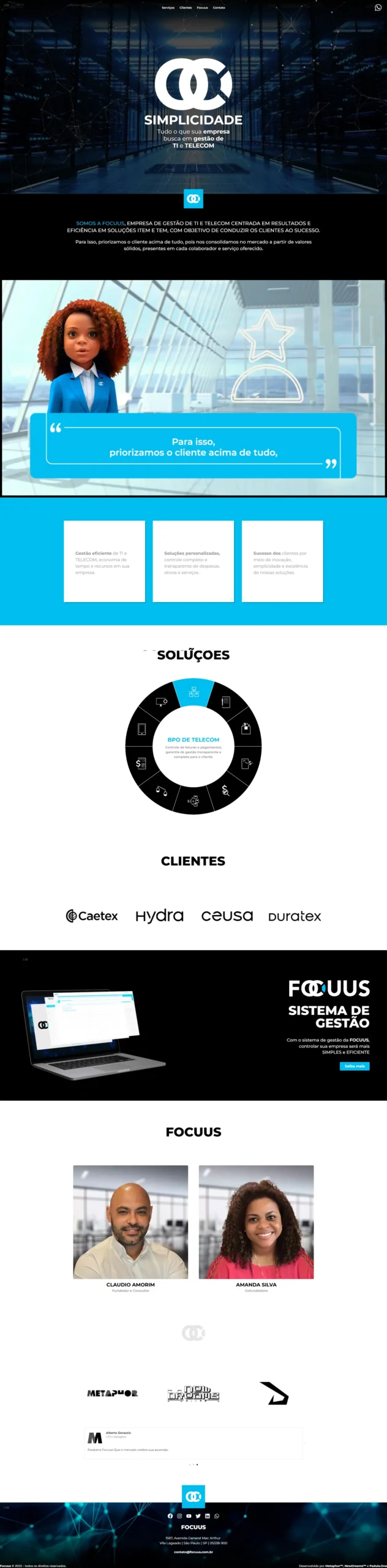 Captura do Site do Focuus