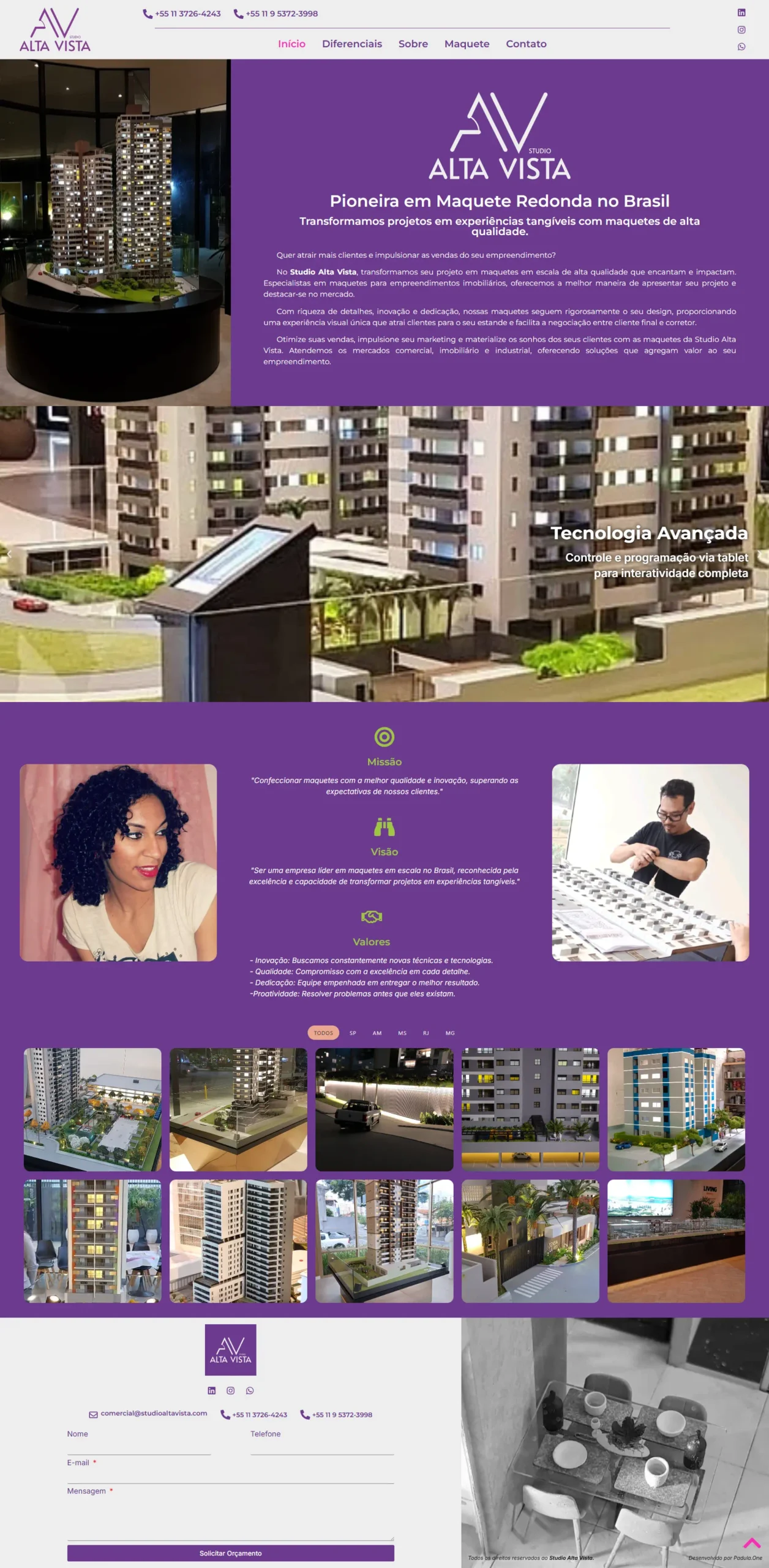 Captura de Site do Studio Alta Vista